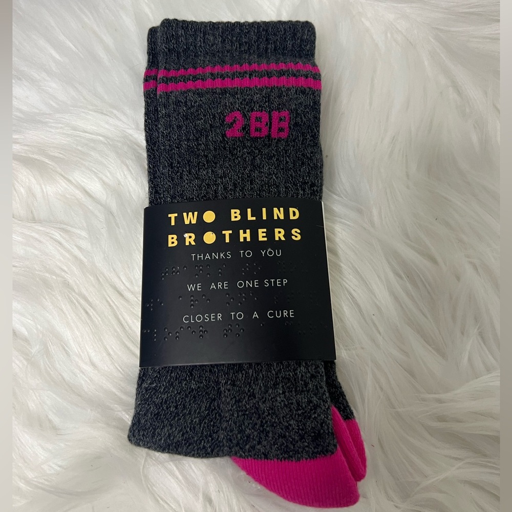 Two Blind Brothers Women's Charcoal and Pink Socks